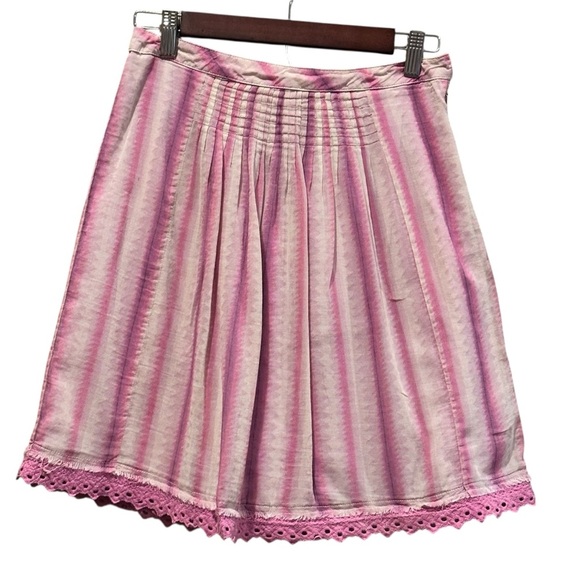 Free People Womens Size 2 Skirt A Line Purple Lavender Lined Embroidered Eyelet - Picture 1 of 8